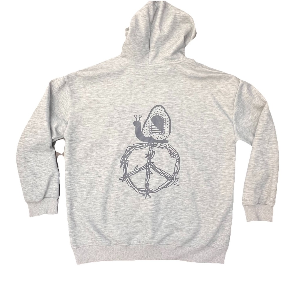 Ed‎ Sheeran Peace House Hoodie Gray Size 3XL (XL)  Snail